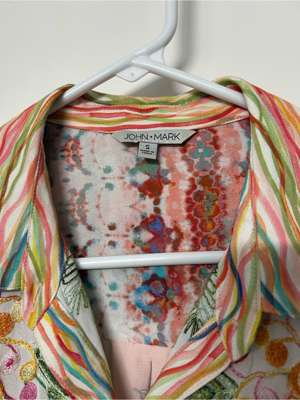 John Mark Colorful Blouse Top Small - Picture 4 of 10